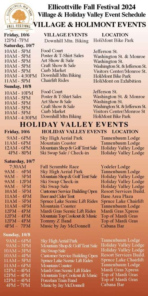 Ellicottville Fall Festival 2024 Village Events Line up The Villager